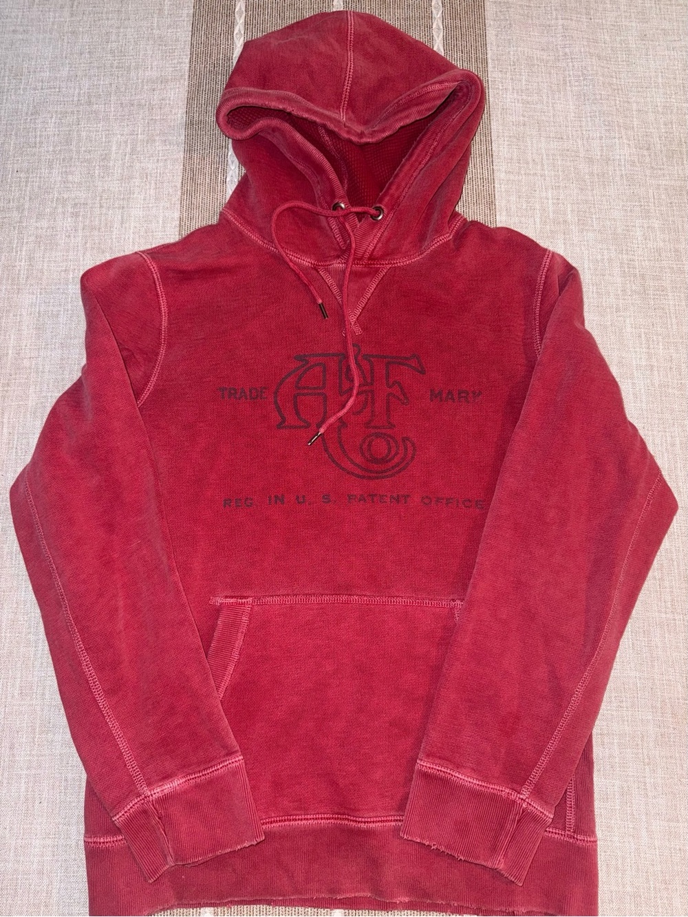 Vintage Abercrombie & Fitch Red Pullover Crewneck Hoodie